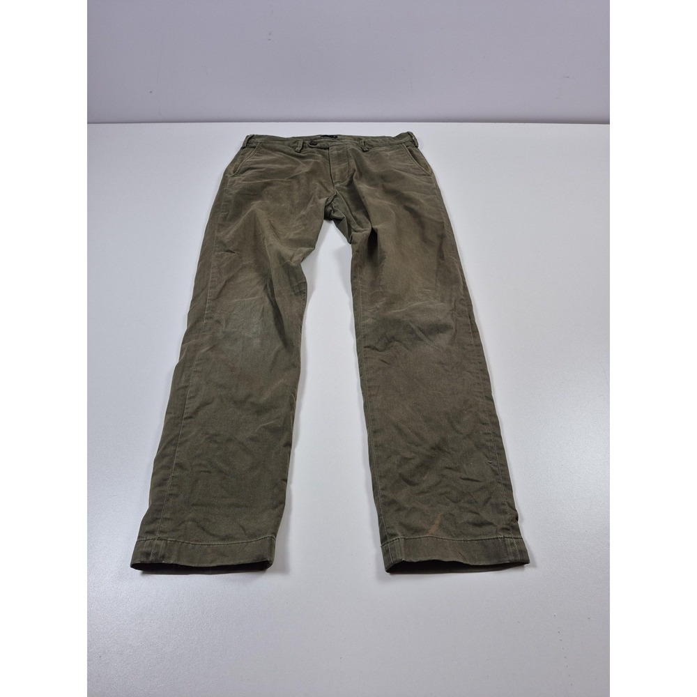 ASKET THE CHINO Pants Mens 31x30 Green Straight Leg Stretch Casual Chino